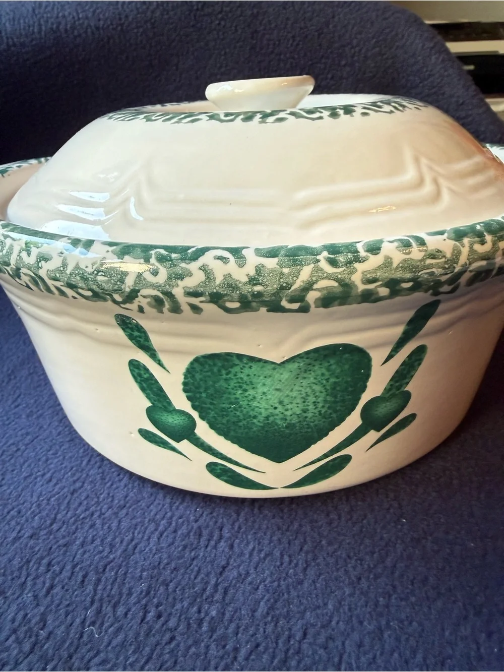 Vintage Corelle Heart Stoneware 2qt Covered Casserole Dish